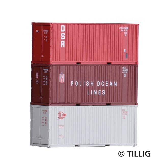 Set 3 containere 20', TT, Tillig, 07707