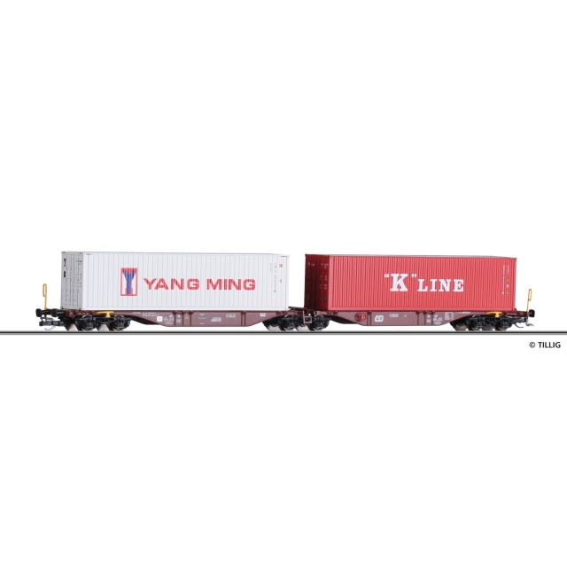 Vagon portcontainer CD, TT, Tillig