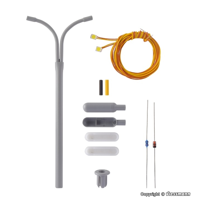 kit lampadar curbat dublu - H0 VIESSMANN 6723